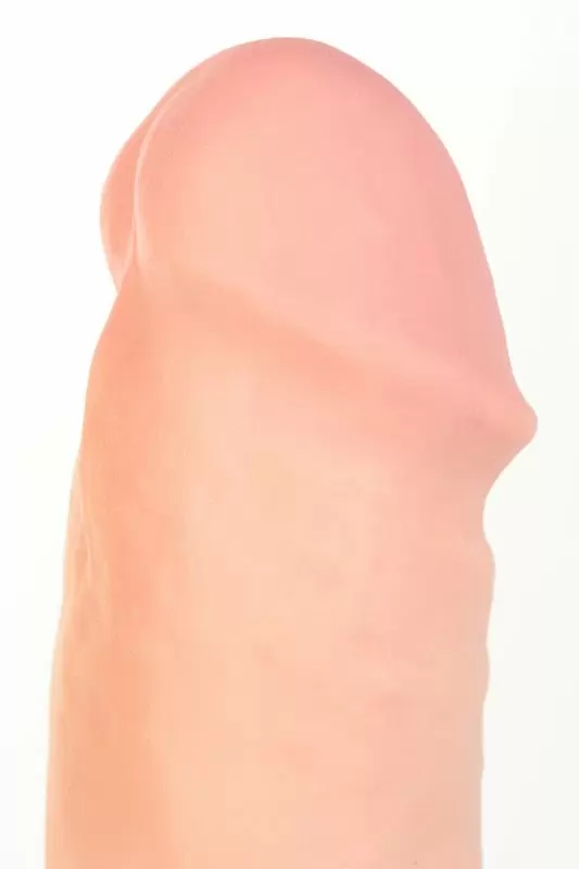 Толстенький вибромассажёр на присоске TOYFA RealStick Elite – телесный