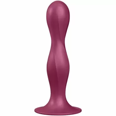 Фактурный фаллоимитатор Satisfyer Double Ball-R, два металлических шариками в стволе, 18 см, красный
