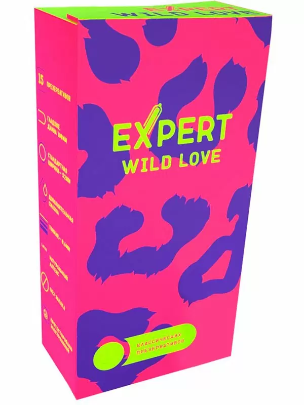 Рельефные презервативы EXPERT Wild Love, ребристые, с точками, 12 шт
