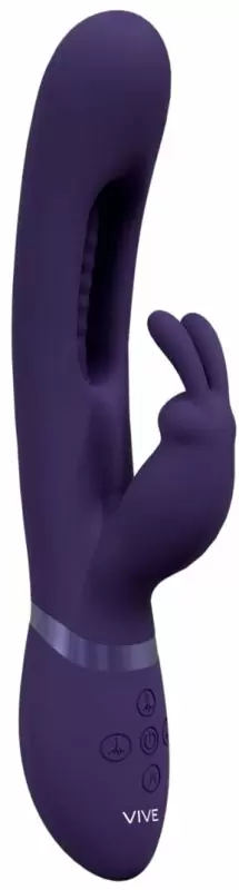 Вибратор-кролик Shots Toys Mika с язычком для стимуляции точки G, с тремя моторами, 30 режимов, с функцией мгновенного оргазма, перезаряжаемый, фиолетовый