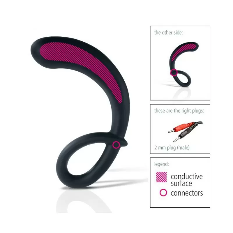 Электростимулятор простаты Curving Curt гибкий – черный	