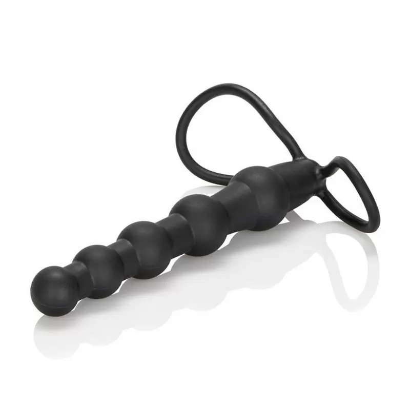Насадка Double Rider для двойного проникновения с кольцами на пенис и мошонку – черный