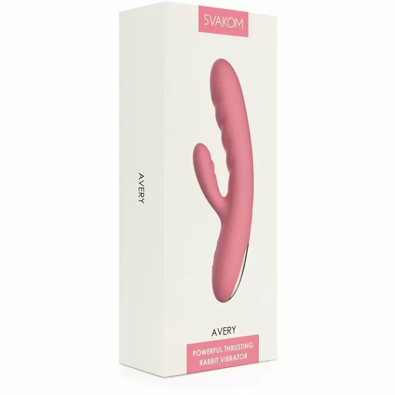 Мощный вибратор-кролик с функцией пенетрации Avery Strawberry Pink