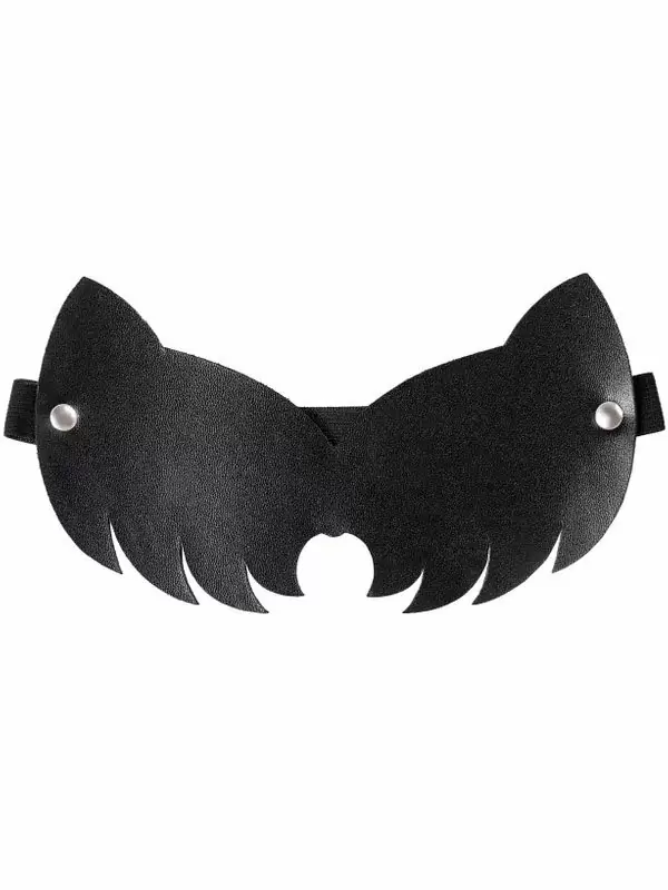 Маска на глаза Pecado BDSM, с ушками кошки, закрытая, натуральная кожа, чёрная