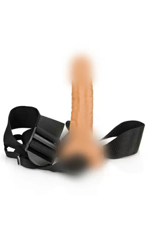 Реалистичный страпон RealRock (фаллопротез) с мошонкой, телесный- 7''/ 18 см