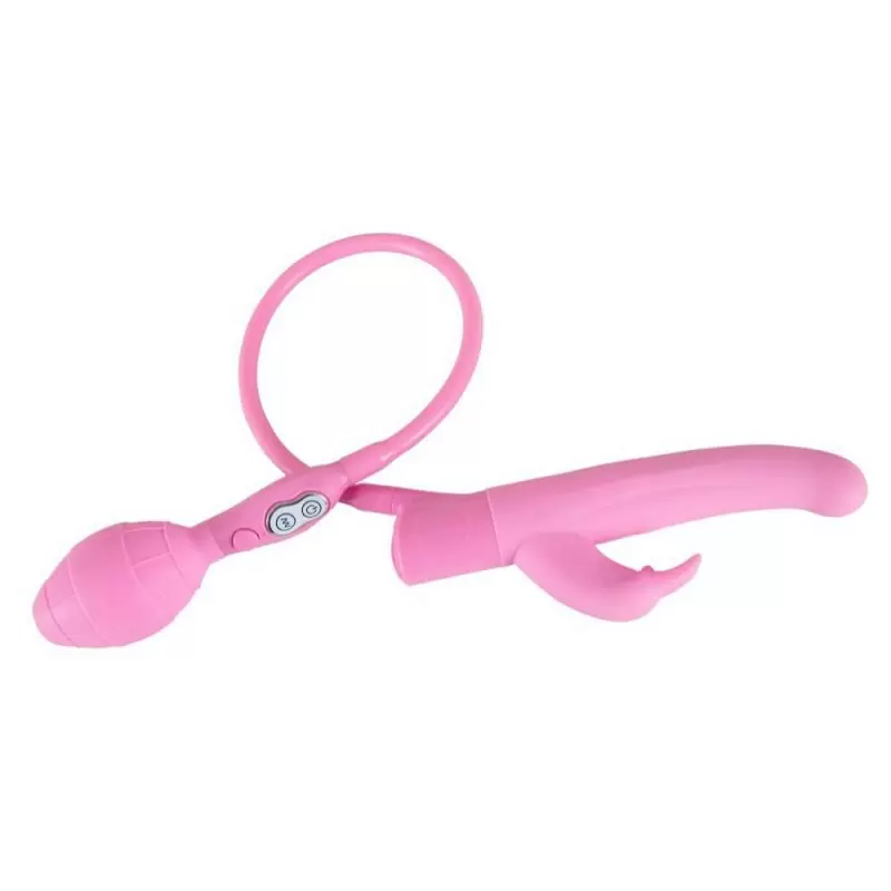 Вибратор с эффектом увеличения Smile Rosy Bunny - розовый