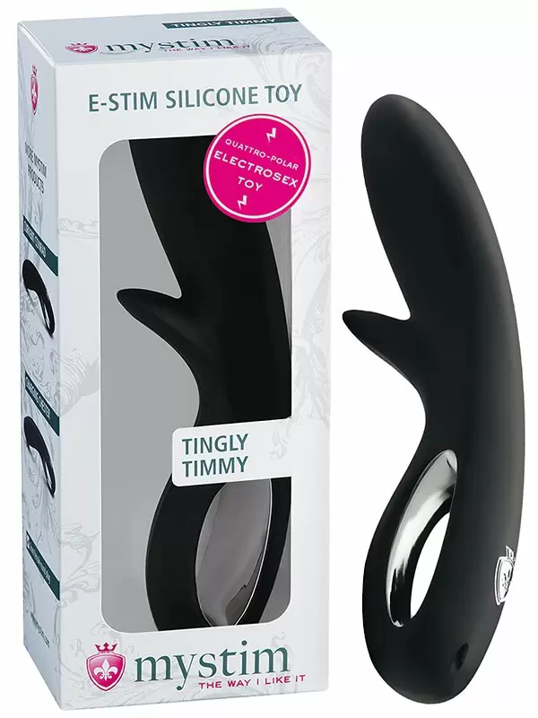 Массажер с электростимуляцией Tingly Timmy со стимуляцией клитора – черный