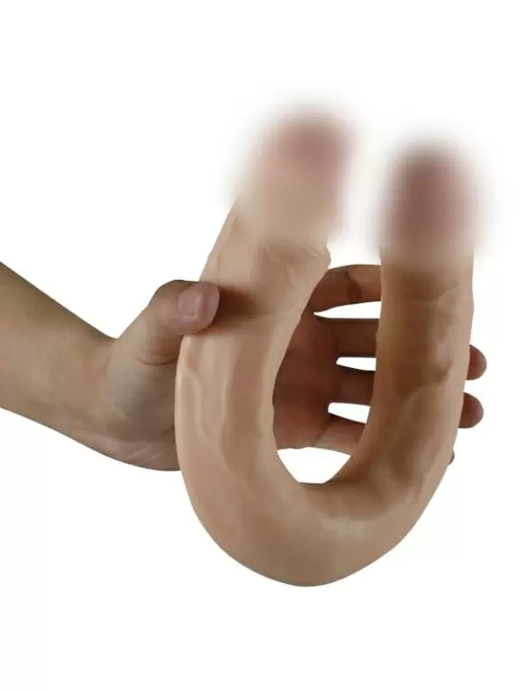 Реалистичный двусторонний фаллоимитатор REAL, 39 см, диаметр 4 см, ПВХ, телесный