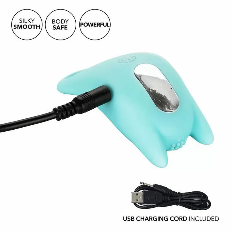 Оригинальное эрекционное кольцо Dual Exciter Enhancer с вибрацией – голубой