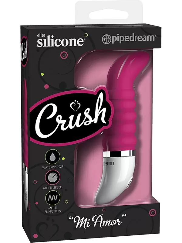 Многофункциональный мини вибромассажер Mi Amor ребристый – малиновый