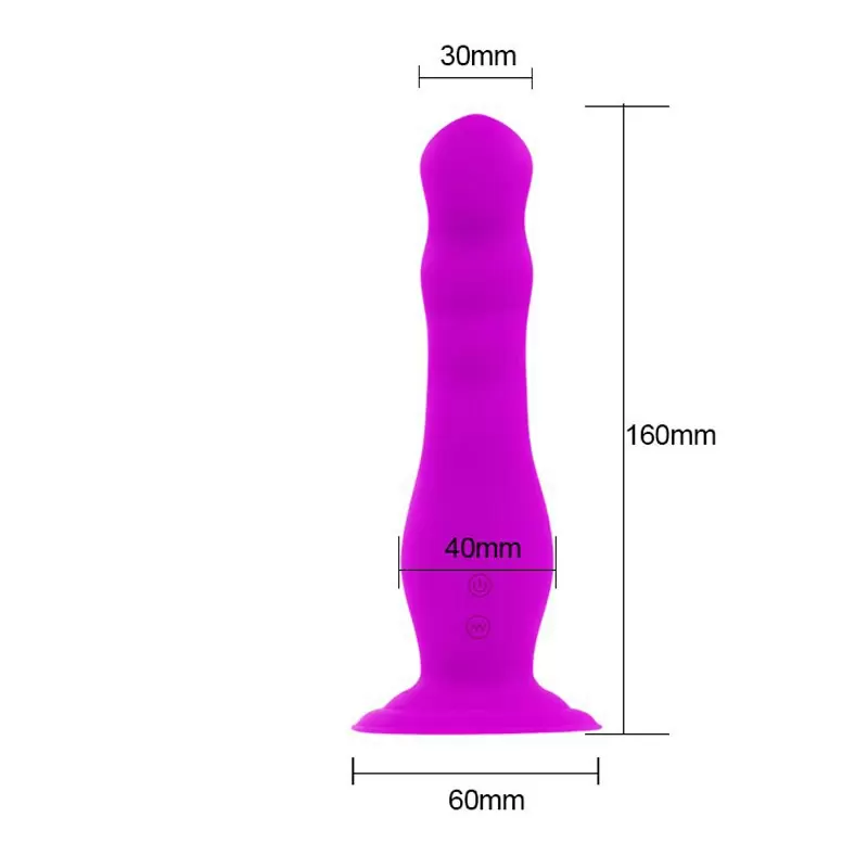 Перезаряжаемый анально-вагинальный вибромассажер Moving на присоске – пурпурный
