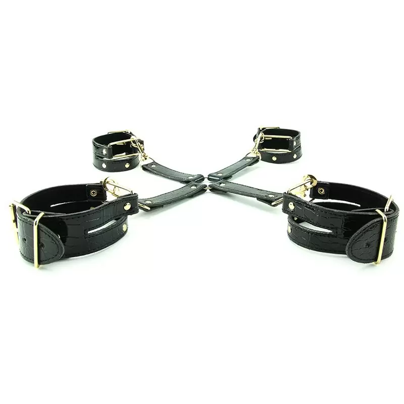 Фиксаторы Fetish Fantasy Gold черные с золотом