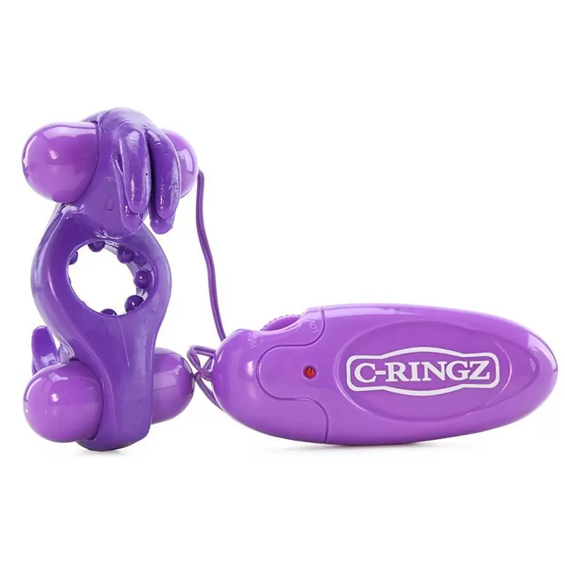 Эрекционное кольцо Wonderful Wabbit с вибрацией – фиолетовый