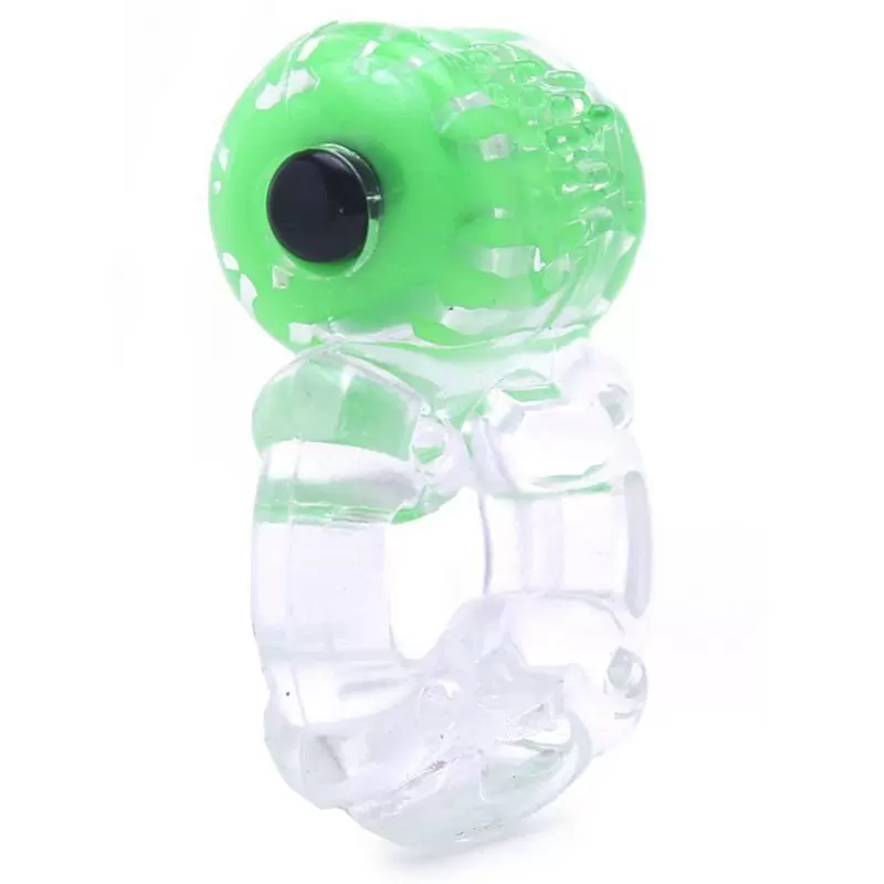 Прозрачное эрекционное кольцо ColorPop Big O с цветным виброэлементом