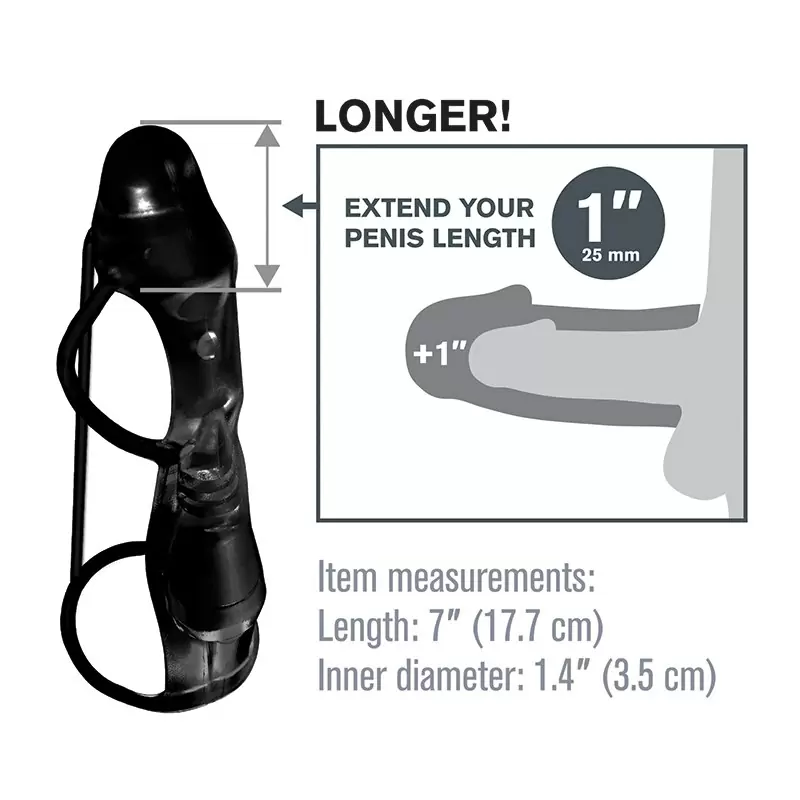 Насадка стимулирующая Vibrating Cock Rocket с вибрацией – черная