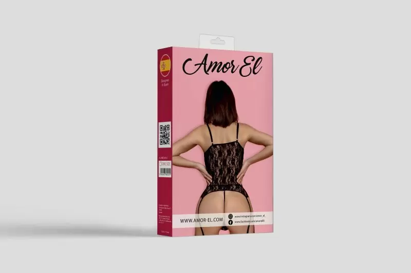 Комплект эротического белья Madrid Amor El (S/M), черный