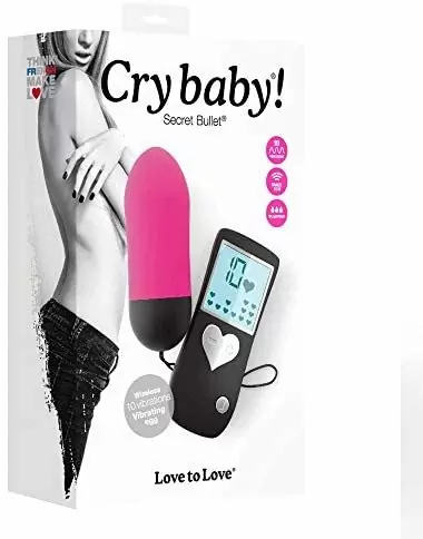 Вибропуля Love to Love Cry Baby. 10 режимов вибрации, пульт ДУ, АБС-пластик/силикон, 8 см, розовая