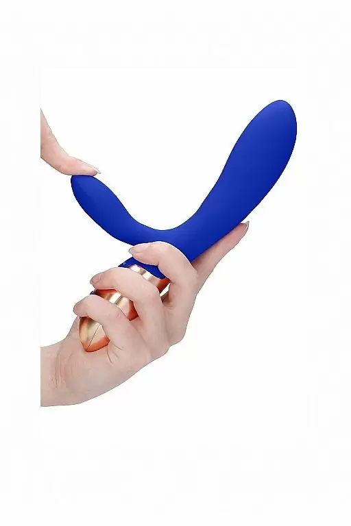 Вибратор-кролик с функцией нагрева Exquisite (синий): 20.5 см, 10 режимов вибрации, АБС/силикон