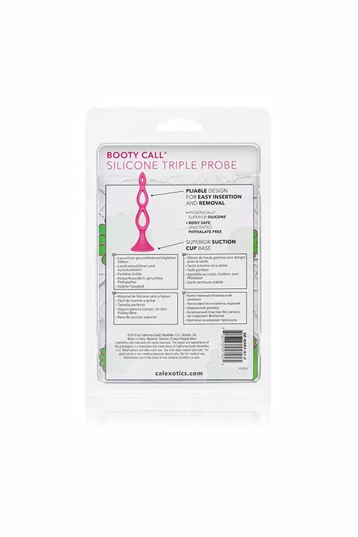 Элегантная анальная елочка Silicone Triple Probe, 10,25 см, силикон, розовый