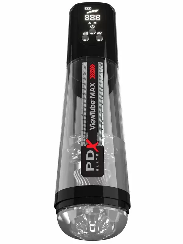 Автоматический вибромастурбатор Pipedream ViewTube Max View, с LED-подсветкой, 4 режима всасывания, ТПЕ
