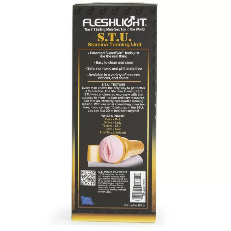 Мастурбатор для тренировки выносливости Fleshlight Gold Stamina вагина - розовый с золотистым