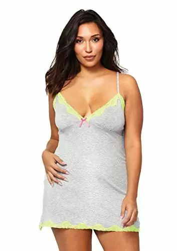 Кокетливая сорочка Leg Avenue Plussize Flirty Jersey Nightie - XXL