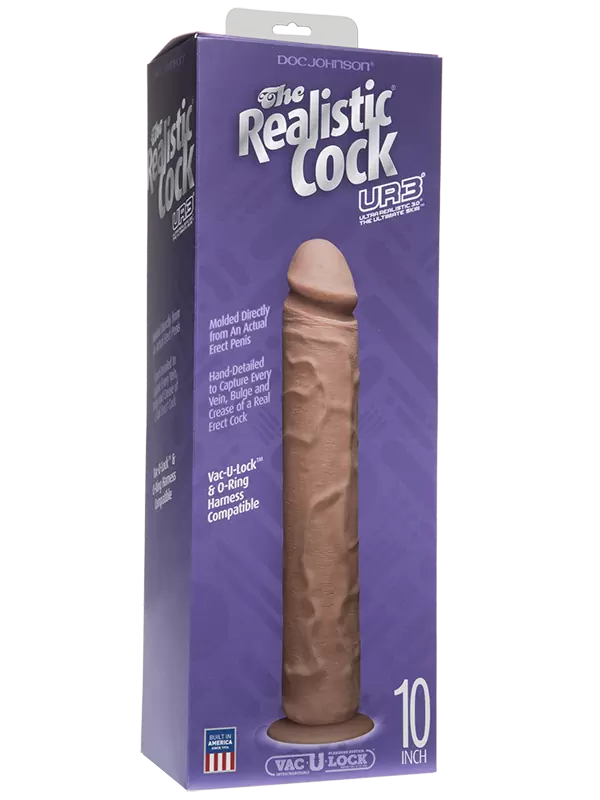 Фаллоимитатор реалистик Realistic Cock UR3 10” без мошонки – коричневый