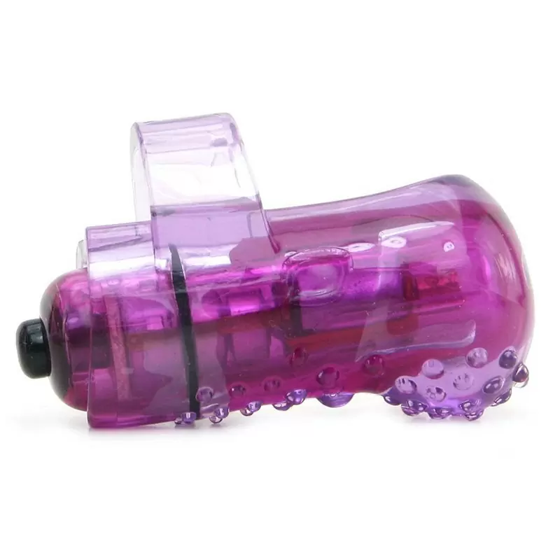 Светящийся вибростимулятор на палец Screaming O - Fing O Glow с пупырышками – фиолетовый