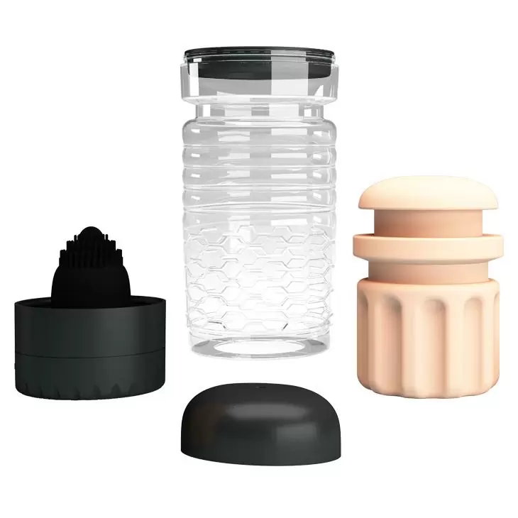 Реалистичный мастурбатор в форме вагины с вибрацией Pretty Love Emily, 1 режим, черный