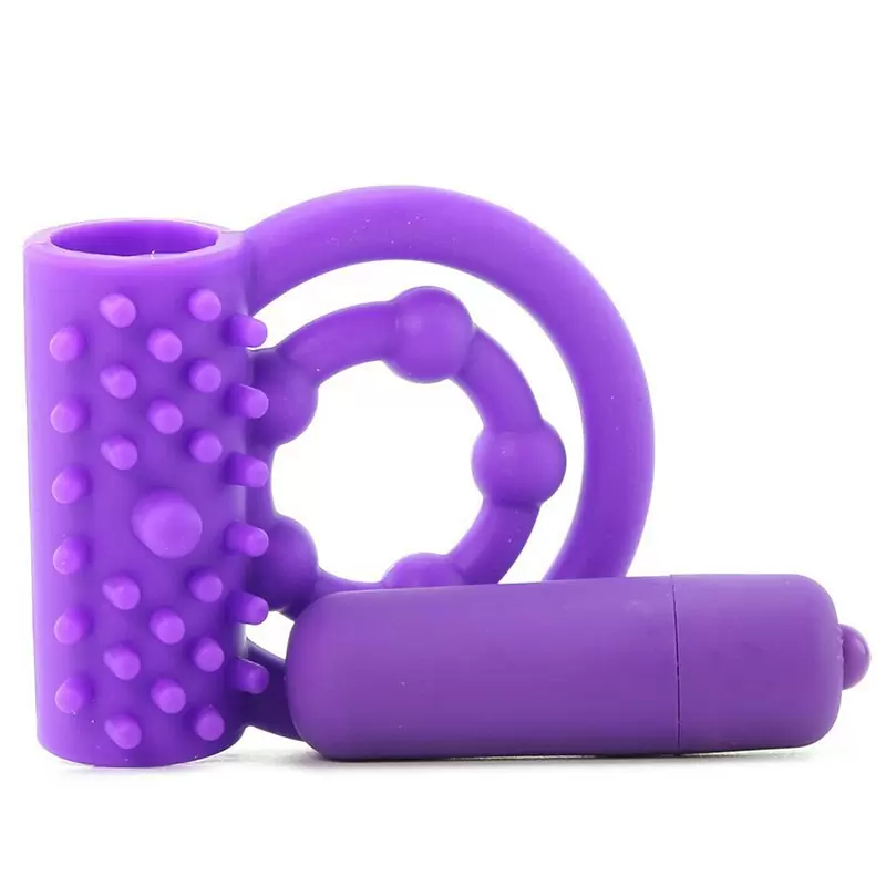 Эрекционное кольцо Vibrating Prolong Performance Ring с вибрацией – фиолетовый