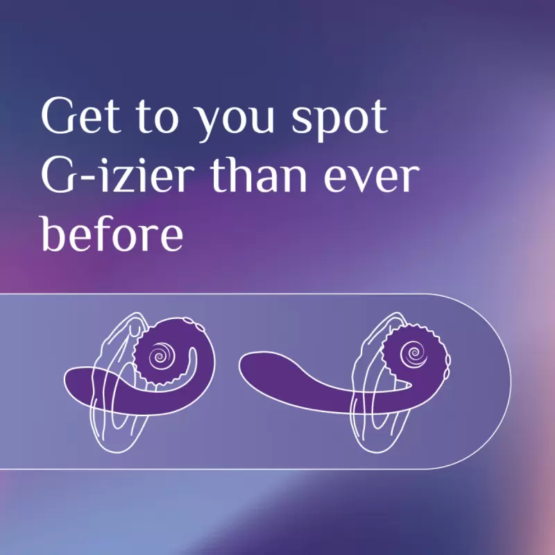 Анатомический вибратор SVibe GIZI, непрерывная стимуляция, 2 мотора, 5 режимов работы, фиолетовый