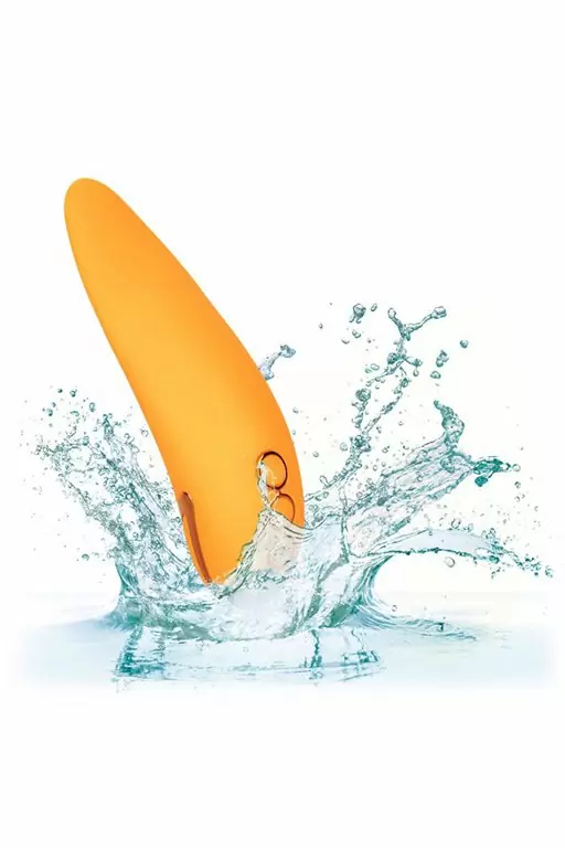 Мини-вибратор Hollywood Hottie с подвижным язычком - оранжевый