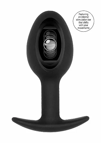 Гладкая анальная пробка N0. 89, со смещенным центром тяжести, 8,3 см, силикон, черный