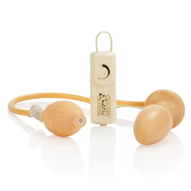 Надувная анальная пробка Anal Explorer с вибрацией – телесный