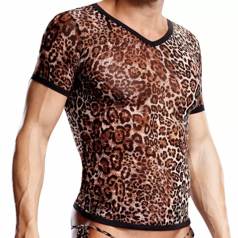 Леопардовая футболка BlueLine из сетки – S/M