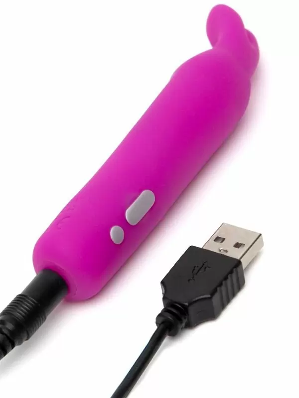 Яркая вибропуля Happy Rabbit, 11,3 см, силикон, фиолетовая