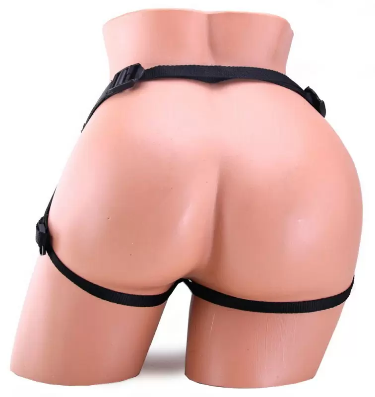 Страпон-трусики с вибрацией Leather Low-Rider Harness кожаные 