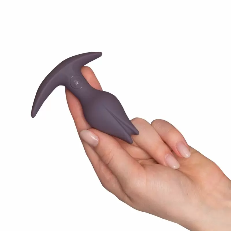 Необычная анальная пробка Fun Factory Analplug Bootie FEM, 8,5 см, в форме тюльпана, темно серая