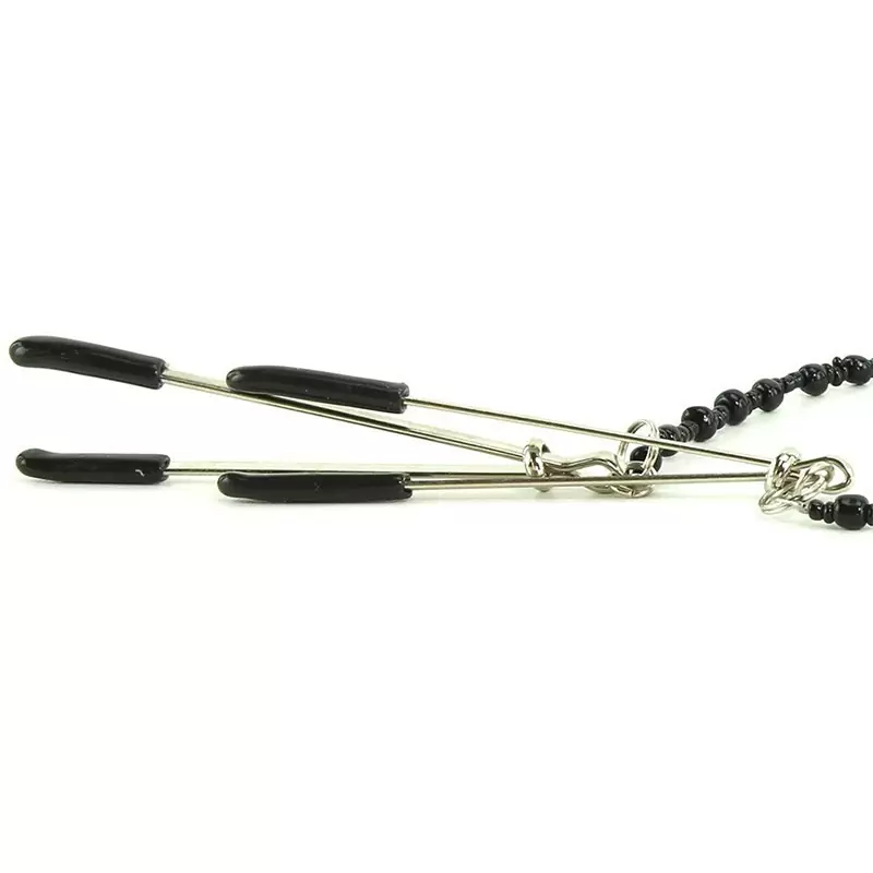 Зажимы для сосков и половых губ Tweezer Intimate Clamps с цепочкой – черный