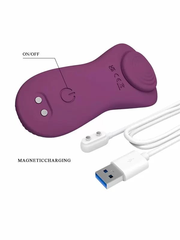 Интерактивный носимый вибратор Baile Mane, 8,9 см, 10 режимов, силикон, фиолетовый