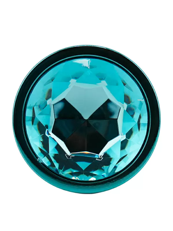 Голубая алюминиевая текстурная анальная пробка Large