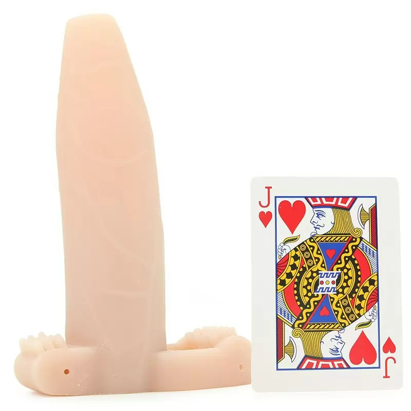 Насадка увеличитель Real Feel Twin Teazer с кольцом на мошонку и вибрацией – телесная	