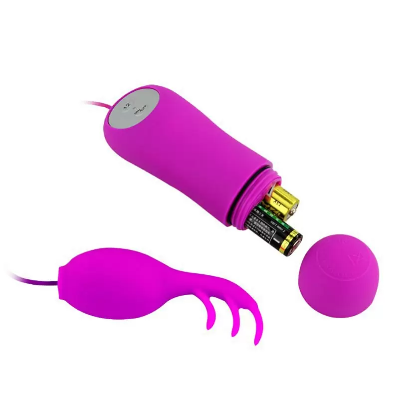 Виброяйцо Mini Love Egg со стимулирующим хвостиком и проводным пультом управления – розовый