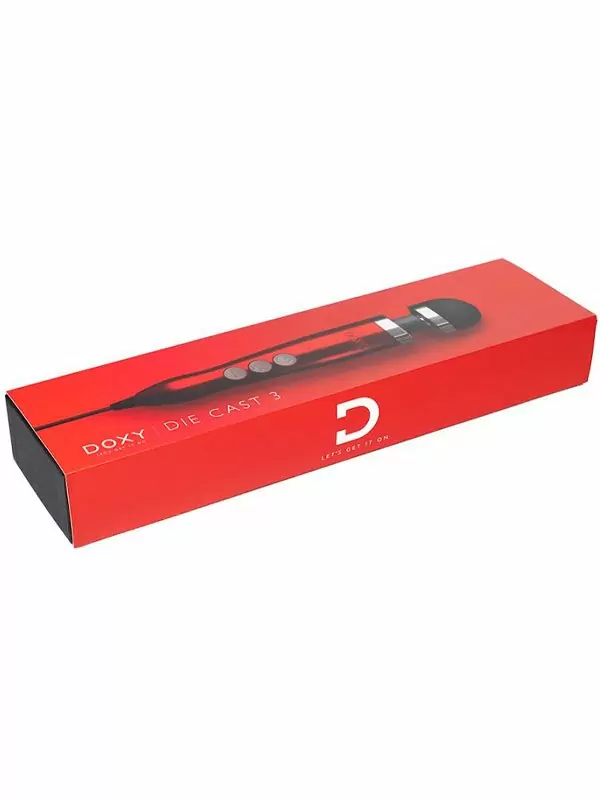 Мощный вибратор Doxy Die Cast 3, 28 см, силикон, красный