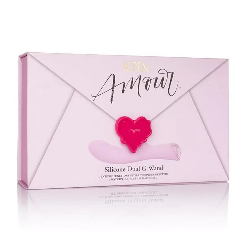 Вибромассажер Amour Dual G Wand с клиторальным стимулятором – розовый