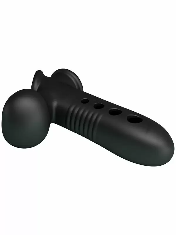 Насадка удлинитель Baile Crane, с подхватом мошонки, с воздушным мешочком, черный