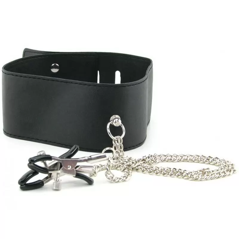 Ошейник с зажимами для сосков Fetish Fantasy