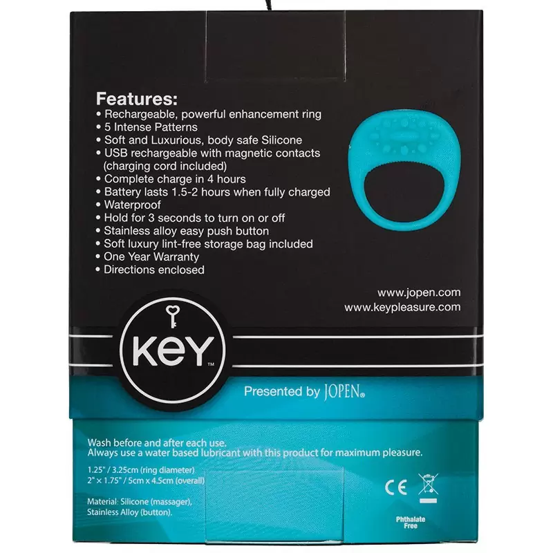 Перезаряжаемое вибро-кольцо Ela – голубое