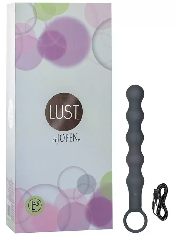 Гибкая анальная вибро-цепочка Lust by Jopen L4.5 – серая 