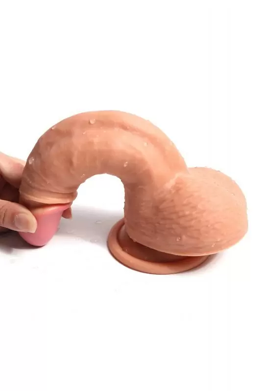 Силиконовый ультра-реалистик с двойной структурой Real Man Dual Layer 18 cм – телесный